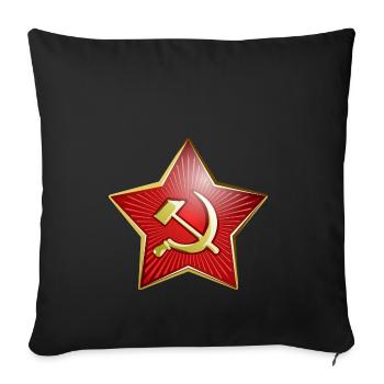 Armée soviétique Étoile Idée cadeau - Housse de coussin décorative 45 x 45 cm - noir - Devant