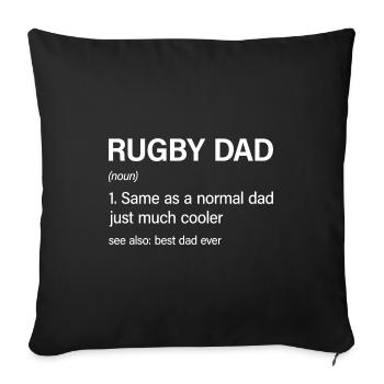 Drôle de papa de rugby définition Amateur de rugby - Housse de coussin décorative 45 x 45 cm - noir - Devant