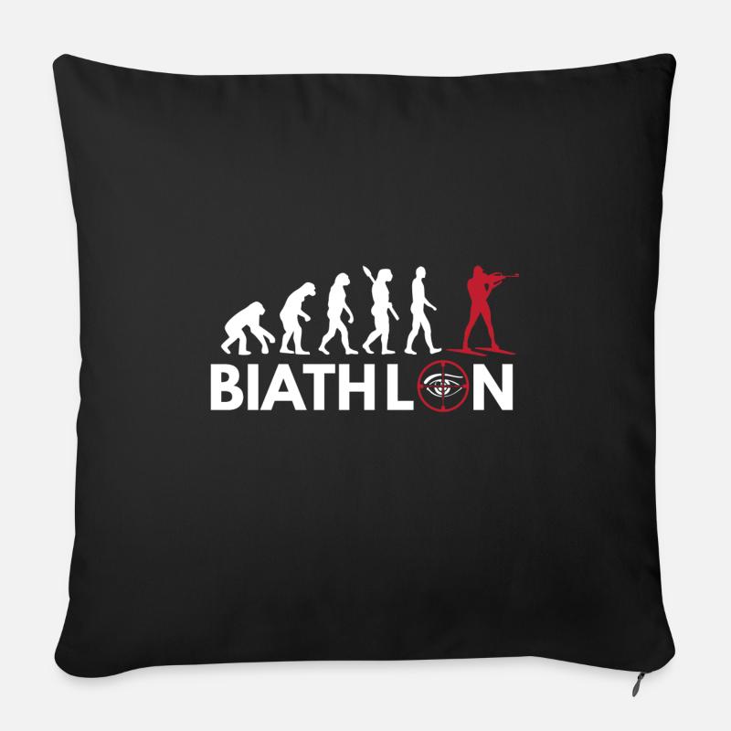 Evolution biatlon - Sofakissenbezug 45 x 45 cm - Schwarz