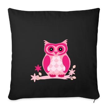 bande dessinée Owl - Housse de coussin décorative 45 x 45 cm - noir - Devant