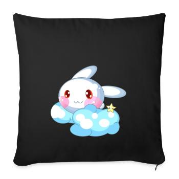 Rabbit cute kids - Sofa pillowcase 17,3'' x 17,3'' (45 x 45 cm) - black - Front