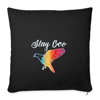 Pigeon - reste calme - Housse de coussin décorative 45 x 45 cm - noir - Devant
