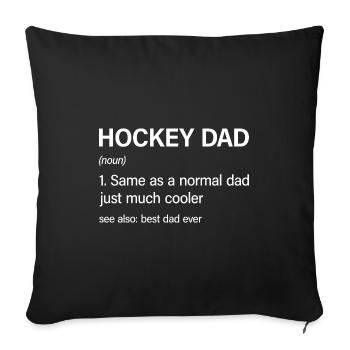 Drôle Hockey Papa Définition Amateur de Hockey - Housse de coussin décorative 45 x 45 cm - noir - Devant
