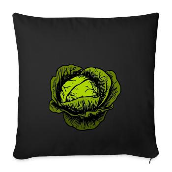 cabbage red cabbage white cabbage cabbage kale veggie gemuese - Sofa pillowcase 17,3'' x 17,3'' (45 x 45 cm) - black - Front