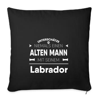 Labrador Geschenk - Sofakissenbezug 45 x 45 cm - Schwarz - Vorne