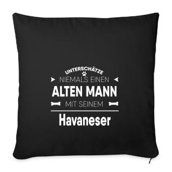 Havaneser Geschenk - Sofakissenbezug 45 x 45 cm - Schwarz - Vorne