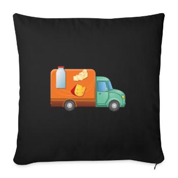 Delivery Service Milk Cart - Sofa pillowcase 17,3'' x 17,3'' (45 x 45 cm) - black - Front