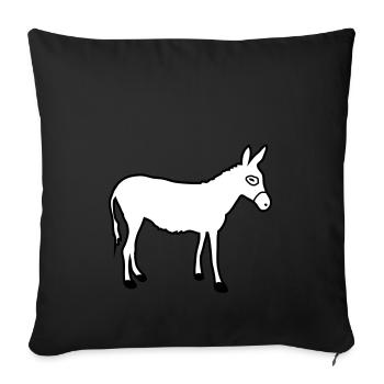 ânes | équitation | Ferme Muli Reiter Farmstall - Housse de coussin décorative 45 x 45 cm - noir - Devant