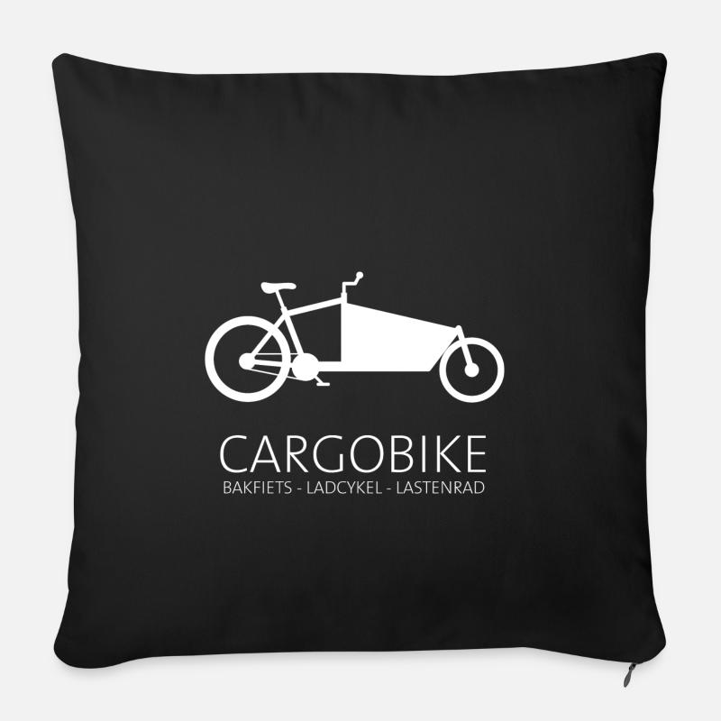 Cargobike Bakfiets Ladcykel Lastenrad - Sofakissenbezug 45 x 45 cm - Schwarz