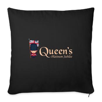 British Queen Monarchy Platinum Jubilee 70th yr - Sofa pillowcase 17,3'' x 17,3'' (45 x 45 cm) - black - Front