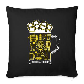 Bier Bier Craft Bier - Sofakissenbezug 45 x 45 cm - Schwarz - Vorne