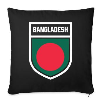 Bangladesh - National flag in coat of arms - Sofa pillowcase 17,3'' x 17,3'' (45 x 45 cm) - black - Front
