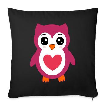 Saint-Valentin cœur rose, st.valentin - Housse de coussin décorative 45 x 45 cm - noir - Devant