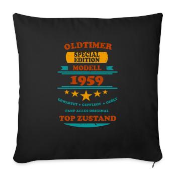 Oldtimer Retro 1959 - Sofakissenbezug 45 x 45 cm - Schwarz - Vorne