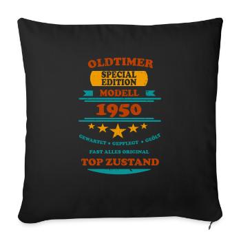 Oldtimer Retro 1950 - Sofakissenbezug 45 x 45 cm - Schwarz - Vorne