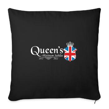 British Queen Monarchy Platinum Jubilee 70th yr - Sofa pillowcase 17,3'' x 17,3'' (45 x 45 cm) - black - Front