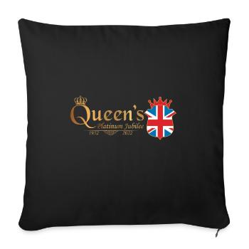 British Queen Monarchy Platinum Jubilee 70th yr - Sofa pillowcase 17,3'' x 17,3'' (45 x 45 cm) - black - Front