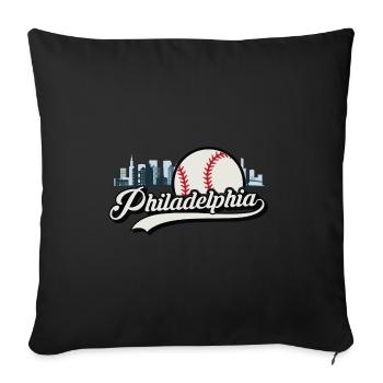 Philadelphia baseball skyline Philly USA sports - Sofa pillowcase 17,3'' x 17,3'' (45 x 45 cm) - black - Front