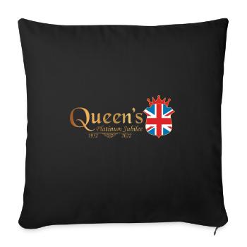British Queen Monarchy Platinum Jubilee 70th yr - Sofa pillowcase 17,3'' x 17,3'' (45 x 45 cm) - black - Front