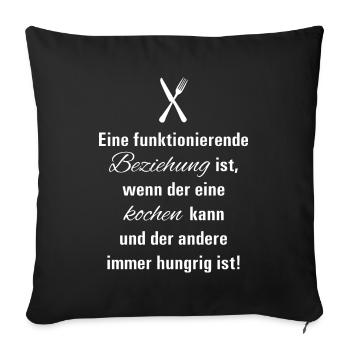 Une relation qui fonctionne - Housse de coussin décorative 45 x 45 cm - noir - Devant