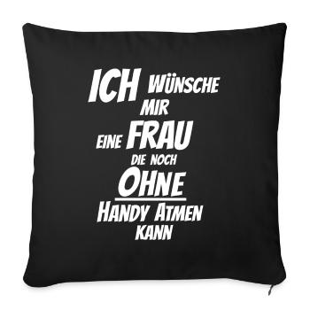 suche echte Frau - Sofakissenbezug 45 x 45 cm - Schwarz - Vorne