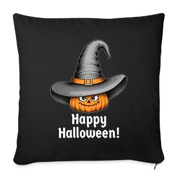Happy Halloween Pumpkin Hat - Sofa pillowcase 17,3'' x 17,3'' (45 x 45 cm) - black - Front