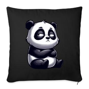 Funny Panda Comic Whimsical Skeptical Bull - Sofa pillowcase 17,3'' x 17,3'' (45 x 45 cm) - black - Front