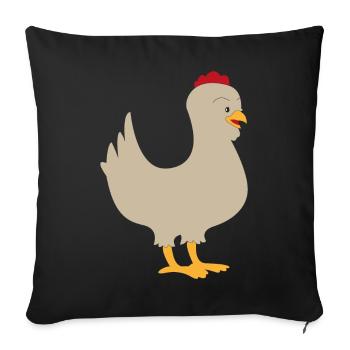 chicken - Sofa pillowcase 17,3'' x 17,3'' (45 x 45 cm) - black - Front