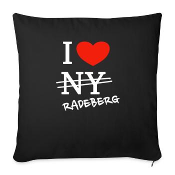 Ich liebe Radeberg - I love Radeberg - Sofakissenbezug 45 x 45 cm - Schwarz - Vorne