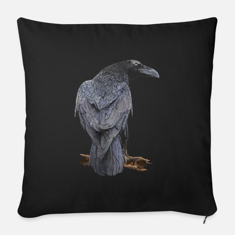 Rabe - Sofakissenbezug 45 x 45 cm - Schwarz