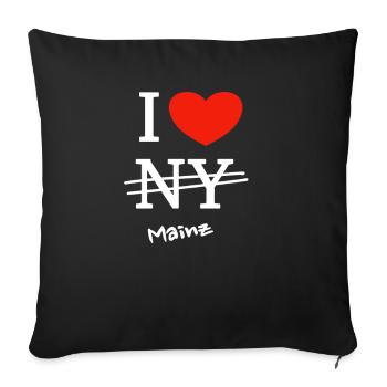 Ich liebe Mainz - I love Mainz - Sofakissenbezug 45 x 45 cm - Schwarz - Vorne