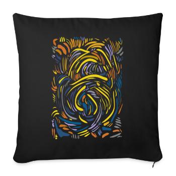 Abstract - Sofa pillowcase 17,3'' x 17,3'' (45 x 45 cm) - black - Front