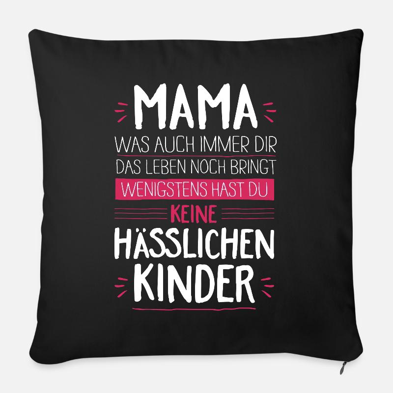 Mama - Kinder - Sofakissenbezug 45 x 45 cm - Schwarz