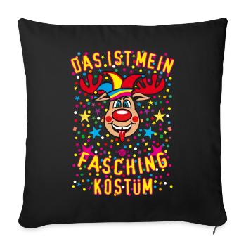 38 Hirsch Rudolph Das ist mein Fasching Kostüm - Sofakissenbezug 45 x 45 cm - Schwarz - Vorne
