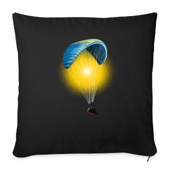 paragliding - Housse de coussin décorative 45 x 45 cm - noir - Devant