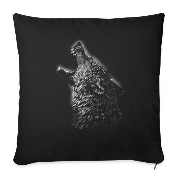 wolf - Sofa pillowcase 17,3'' x 17,3'' (45 x 45 cm) - black - Front
