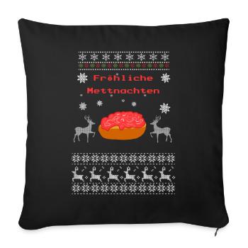 Ugly Christmas Merry Christmas Mett Meat - Sofa pillowcase 17,3'' x 17,3'' (45 x 45 cm) - black - Front