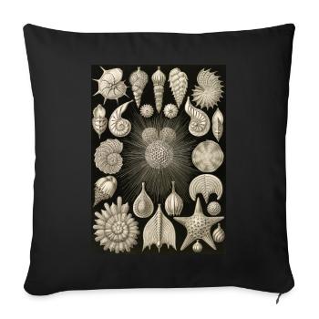 Ernst Haeckel -Thalamophora - Housse de coussin décorative 45 x 45 cm - noir - Devant