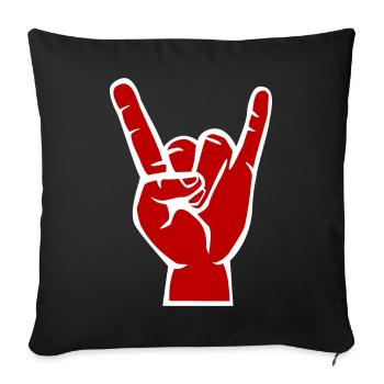 Devil's hand, Devil Rock cool metal symbol - Sofa pillowcase 17,3'' x 17,3'' (45 x 45 cm) - black - Front