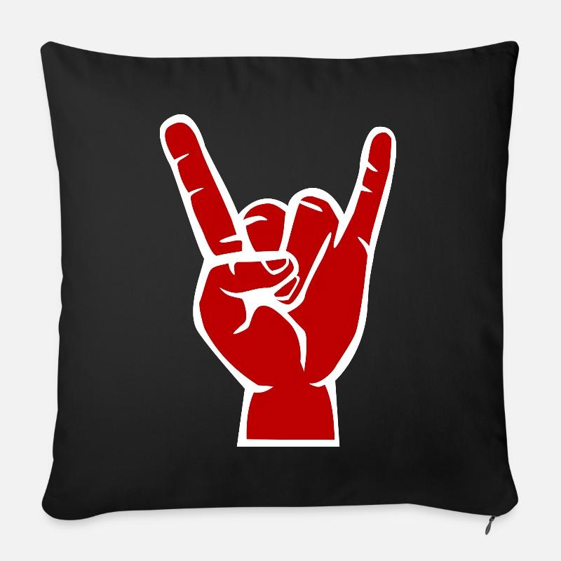 Teufels -Hand, Devil Rock cool metal Symbol - Sofakissenbezug 45 x 45 cm - Schwarz