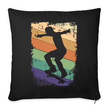 Skater Skateboard - Sofa pillowcase 17,3'' x 17,3'' (45 x 45 cm) - black - Front