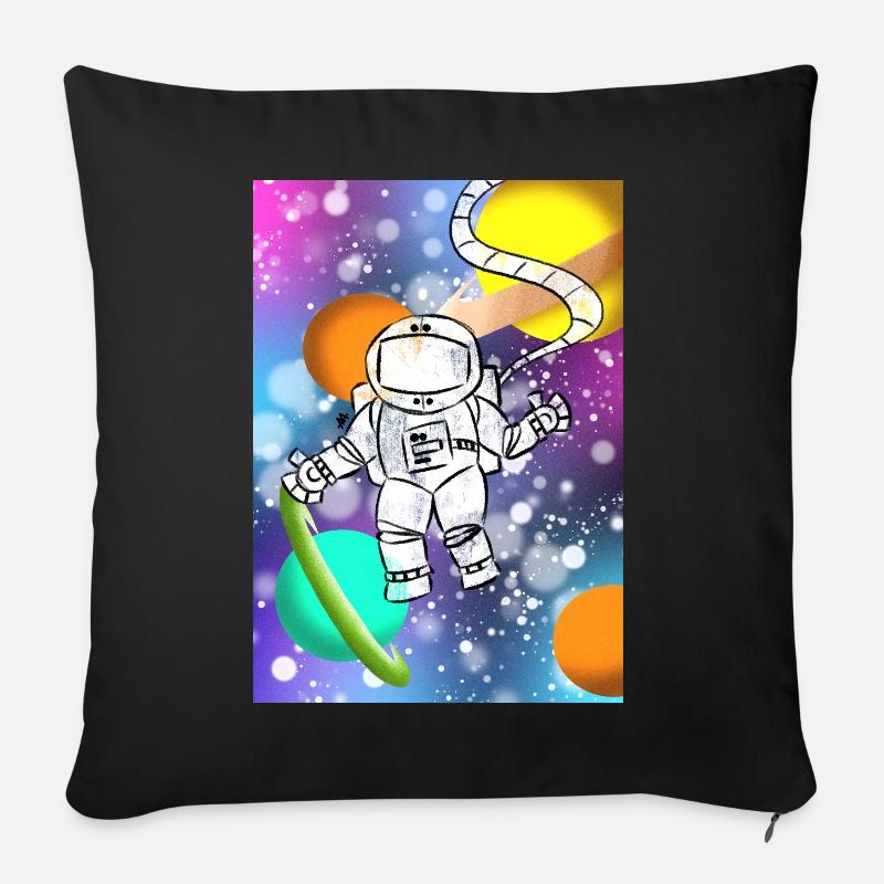 Astronaut - Sofa pillowcase 17,3'' x 17,3'' (45 x 45 cm) - black
