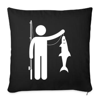 Fishing Angler Sport Fisherman - Sofa pillowcase 17,3'' x 17,3'' (45 x 45 cm) - black - Front