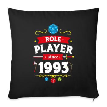 Rollenspieler seit 1993 - Sofakissenbezug 45 x 45 cm - Schwarz - Vorne