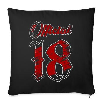 Officiellement 18 ans - Housse de coussin décorative 45 x 45 cm - noir - Devant