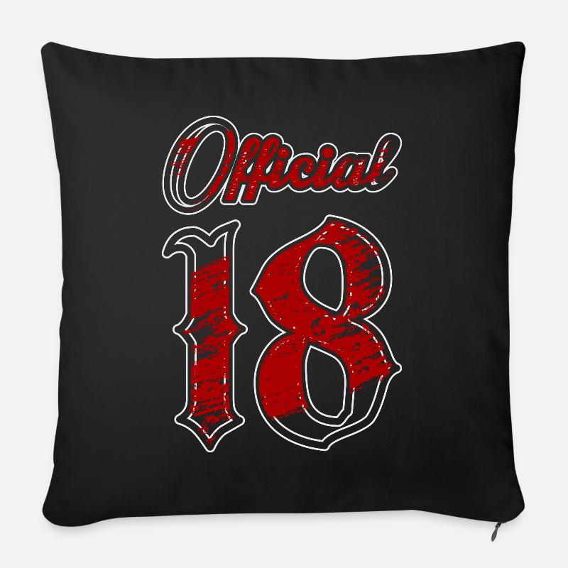 Offiziell 18 Jahre - Sofakissenbezug 45 x 45 cm - Schwarz