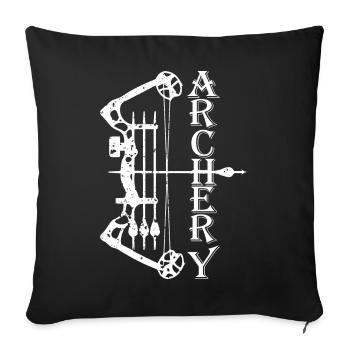 Tir à l’arc, Tir à l’arc, Tir à l’arc - Housse de coussin décorative 45 x 45 cm - noir - Devant