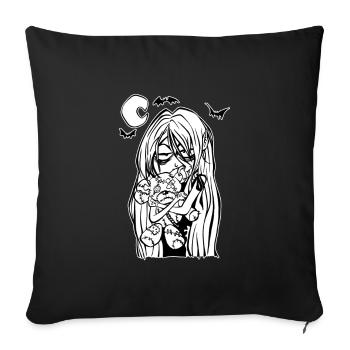 Scary Vampire Girls - Sofa pillowcase 17,3'' x 17,3'' (45 x 45 cm) - black - Front