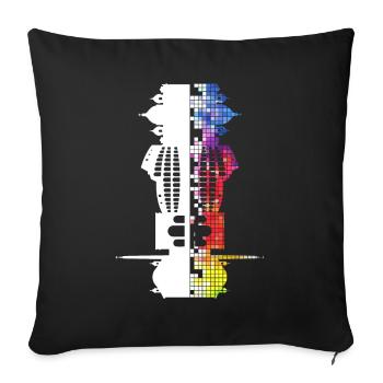 Rome Rome Italie Ville Skyline Pixel Coloré - Housse de coussin décorative 45 x 45 cm - noir - Devant