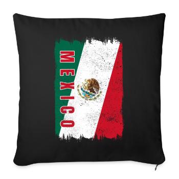 Drapeau du Mexique - Housse de coussin décorative 45 x 45 cm - noir - Devant
